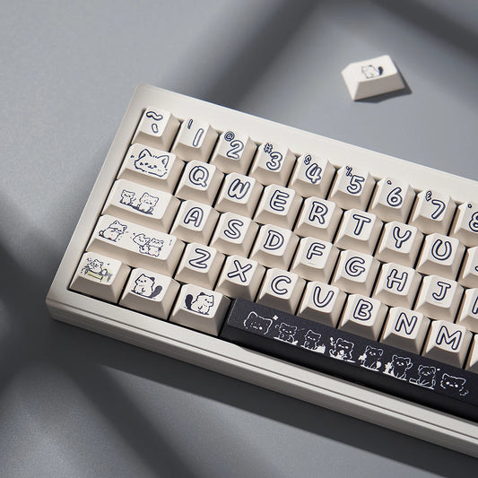 148 Keys Cute Kitten Cat Keycaps DYE-SUB Cherry Profile PBT Keycaps For Cherry MX Switch Mechanical Keyboards by PDG ibma