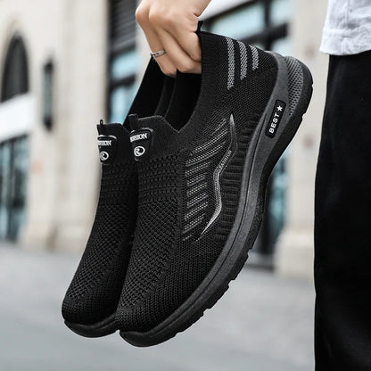 Men Casual Shoes Breathable Sneakers Mens Lightweight Walking Running Shoes Slip on Loafers for Couple Zapatillas Hombre Size 44