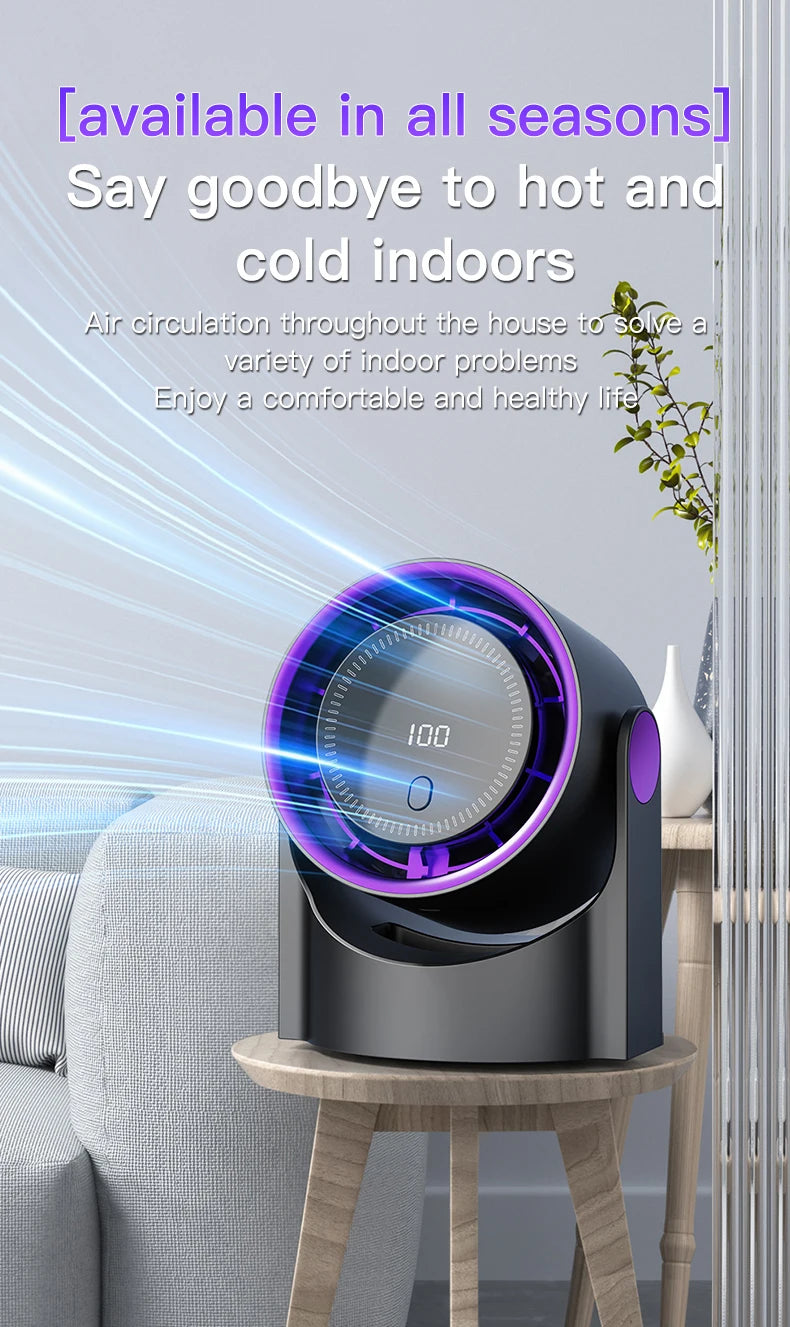 Mini Desktop Circulating Fan 4 Speed Wind Control Electric High-speed Fan USB Rechargeable Mini Circulating Cooling Fan