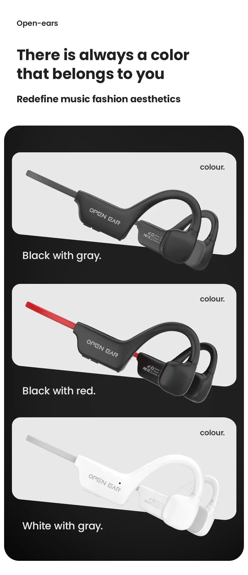 Bone Conductive Wireless Earphones Bluetooth 5.2 Open Headphones Sports Headset Waterproof Earhooks Headworn Loop