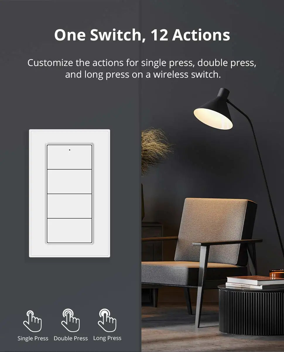 Zemismart Zigbee Wireless Switch,US Standard Scene Controller, Work with Tuya,Home Assistant, Homey, Hubitat,Smartthings