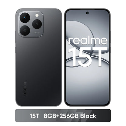 realme 15T 5G Smartphone NFC Dimensity 6400 Max Chipset Dual 50MP Cameras 6.57" 120Hz AMOLED Display 7000mAh Battery 60W Charge