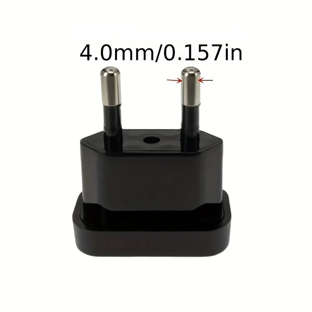 1 Pcs 4.8mm Power Plug Adapter US To EU Euro Europe Plug Power Plug Converter Travel Adapter Power Converter Outlet