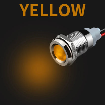 1pcs Alumina LED Warning Indicator Light Signal Lamp Pilot Wire 3-6 12-24 220V 6/8/10/12/16/19/22mm Power Waterproof IP65 Black