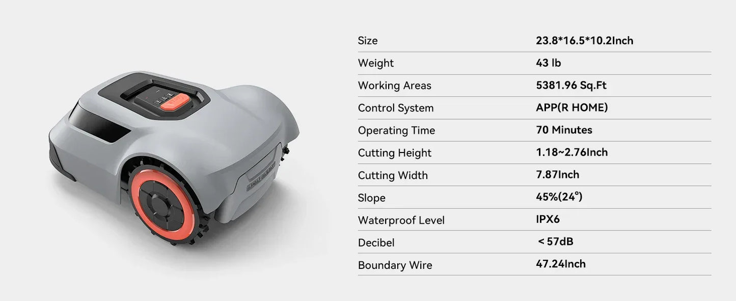 C-TOF Robotic Lawn Mower Redkey MGC800 MGC1000 Lawn Mower Robot Cable Break Detection Climbing 45% App Control Automatic Cutting