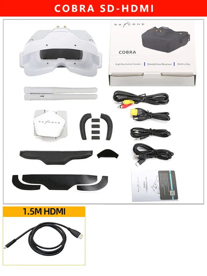 SKYZONE COBRA SD FPV Goggles 5.8G 48CH Diversity Receiver Screen Head Tracker Helmet 4.3inch LCD 800X480 For FPV RC Drone