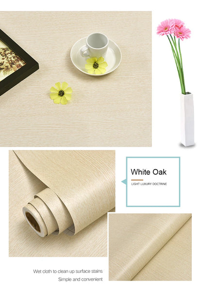 PVC Waterproof Self Adhesive Wallpaper Wall in Rolls Furniture Cabinets Vinyl Decorative Film Wood Grain Stickers For Home Decor