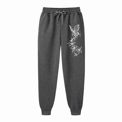Fashion Floral & Butterfly Print Sports Pants Women's High Quality Pants Jogging Pants Women's Leisure Fitness Jogging Pants