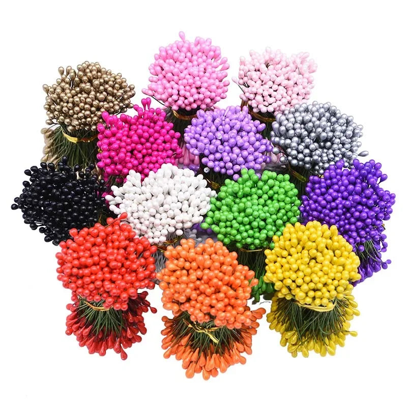 50Pcs/lot Mini Artificial Flower Fruit Stamens Cherry Christmas Plastic Pearl Berries for Wedding DIY Gift Box Decorated Wreaths