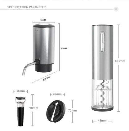 Rechargeable Electric Red Wine Openers Automatic Corkscrew Wine Openers Set Foil Cutter Wine Stopper Wine Pourer Christmas Gifts
