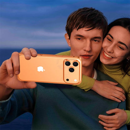 17pro Light Aluminum Metal Bumper Case Orange For iPhone 12 13 14 Plus 15 16 17 Pro Max Ultra Thin Alloy Back Frame Accessories