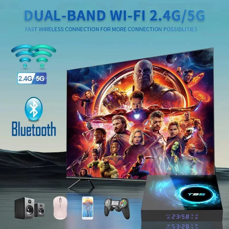 2026 New Android TV Box T95 Allwinner H616 Android 16 8GB+256GB  Dual Wifi BT5.4 Ultra HD Smart Home Theater TV Box Media Player