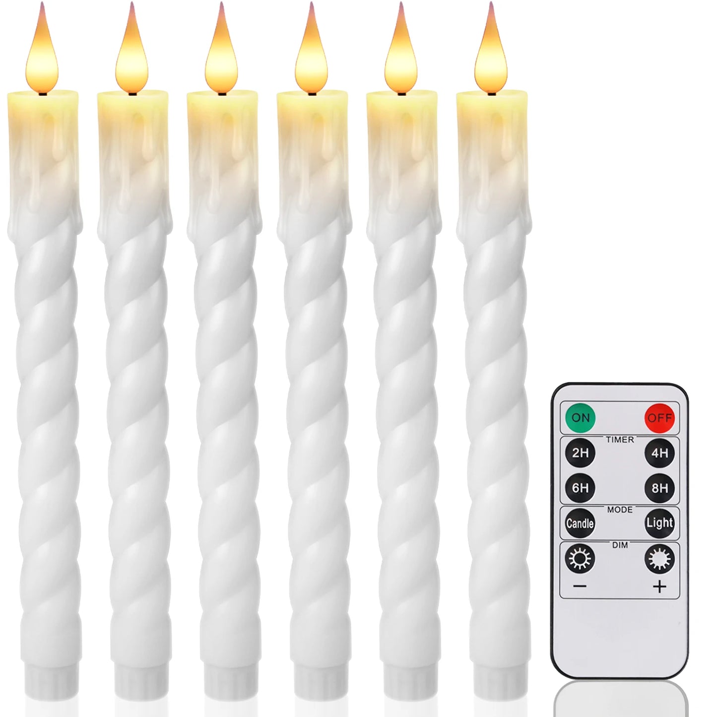 Lot de 6 bougies décoratives LED sans flamme, à piles, avec télécommande et minuterie, pour la maison, les fêtes et les mariages.