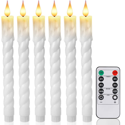 Lot de 6 bougies décoratives LED sans flamme, à piles, avec télécommande et minuterie, pour la maison, les fêtes et les mariages.