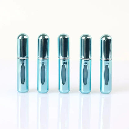 New Hot 5pcs Sets Portable 5ml Perfume Refill Bottle Refillable Spray Scent Pump Empty Atomizer Cosmetic Containers Travel Gift