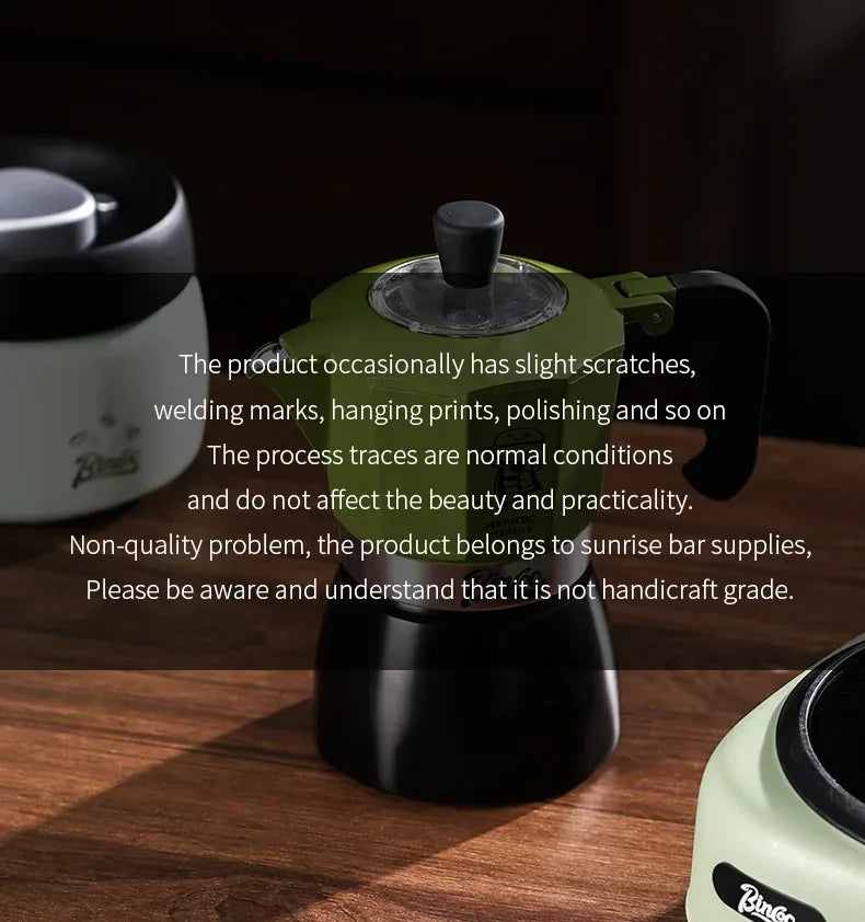 Bincoo Double valve Moka Pot Set Electric Stove Coffee Pot Household Italian Espresso Machine Mocha Pot Barista Accessories 220V
