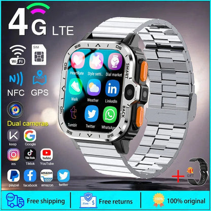 2024 New SIM Smart Watch 2.03inch 4G Network GPS Wifi NFC Dual Camera 64G ROM Storage Google Play Small mobile phone Smartwatch