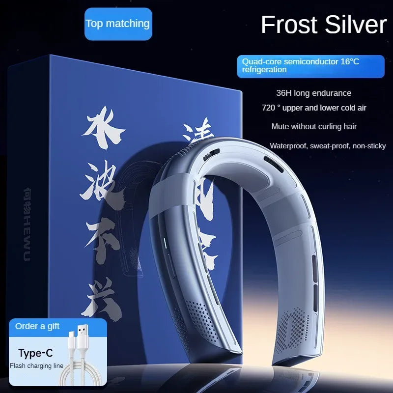 New hanging neck refrigeration mini air conditioner portable portable small electric fan lazy long battery life wearable