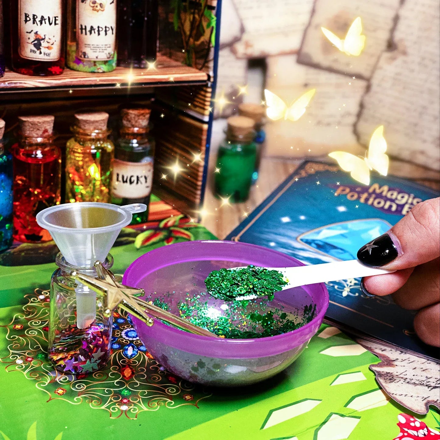 Fairy Magic Potions Kit Kids DIY Witch Glowing Spell Potion DIY Handmade Toys Science Experiments Kids Craft Kit Educational Toy