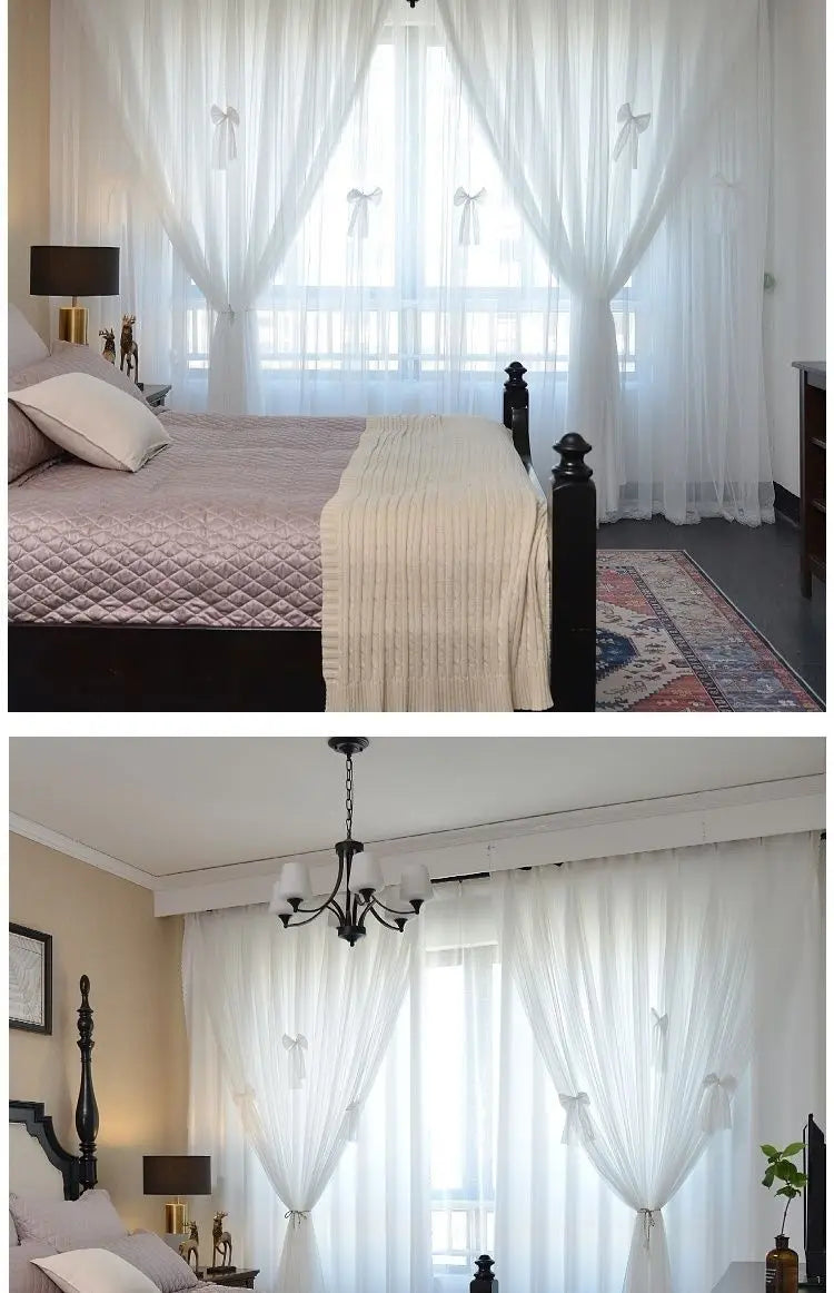Nordic Style Solid Color Cloth Yarn Integrated Blackout Curtain Modern Bedroom Shade Curtains Living Room Luxury 나비주름 커튼 Шторы