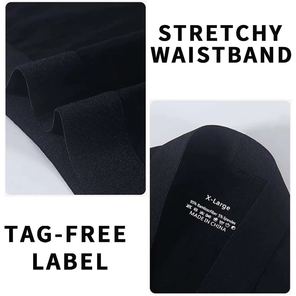 5Pcs Bamboo fiber Long Boxer for Man Seamless Breathable Man Underwear U Convex Male Underpants High elasticity Men's panties