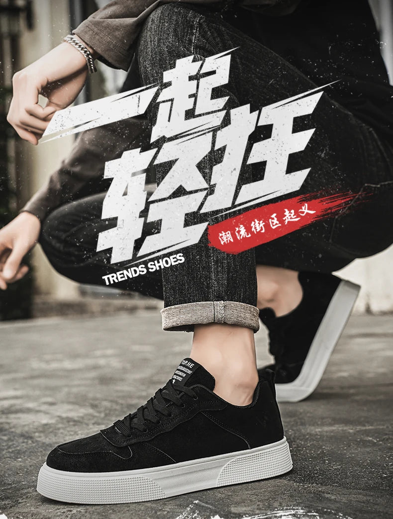 Men's Shoes Spring and Autumn New Style Green Black Red Sports Shoes Soft Sole Breathable Men's Low-Top Versatile Casual Shoes