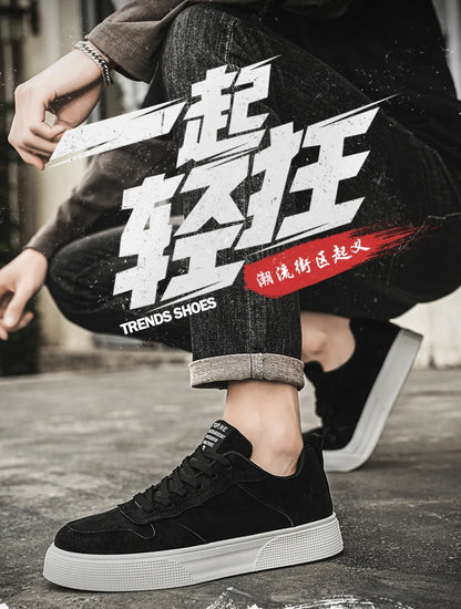 Men's Shoes Spring and Autumn New Style Green Black Red Sports Shoes Soft Sole Breathable Men's Low-Top Versatile Casual Shoes