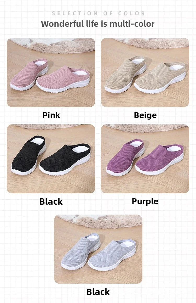 Women's Summer Shoes Plus Size Casual Single Ladies Shoes Soft Sole Cover Half Slippers Sale Shoes with Free Shipping