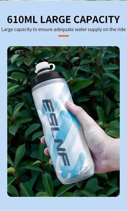 Insulated Cold Cycling Water Bottle Portable 610ml MTB Bottle Ultralight Dustproof Sports Bottle