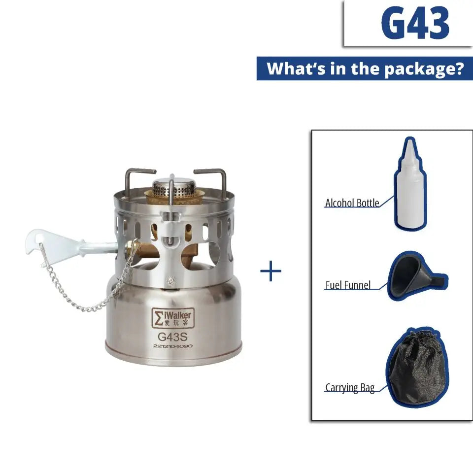 IWALKER G43 G43S Camping Stove Outdoor Gasoline Stove Burner Silent Burner for Travel Picnic Emergency