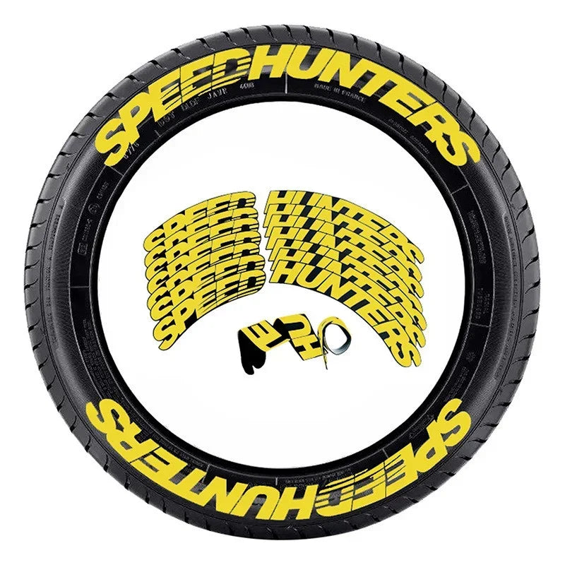 3D Car Tires & Rim Stickers PVC Waterproof Letters Decal Automobile Motorcycle Tire Decoration Wheel Sticker for SPEED HUNTETERS