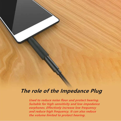 1PCS Conductor Earphone Impedance Plug 30 75 150 200 400 600 Ohm Noise Cancelling Adapter Resistance Reduce Noise Filter Plug