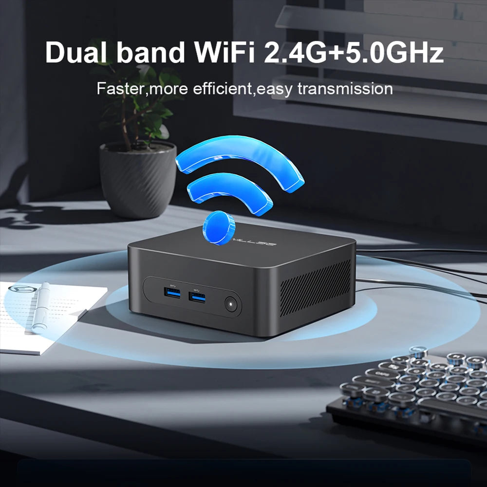 MLLSE M2 Plus Mini PC Intel Celeron 5205U Processor 8GB RAM 256GB ROM WiFi 5 BT4.2 Windows 11 Pro Desktop Computer