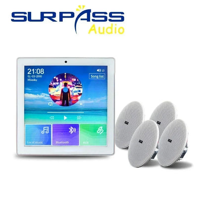 Bluetooth Wall Amplifier Smart Home Audio Mini Touch Screen 4*20W Stereo Sound Music PA System Loudspeaker Ceiling Speaker  suit
