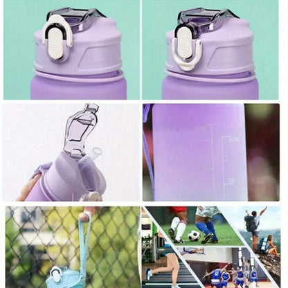 3PCS Sports Water Bottle with Time Marker Leak-proof Cup Motivational Portable Water Bottle for Outdoor Sport Fitness BPA Free