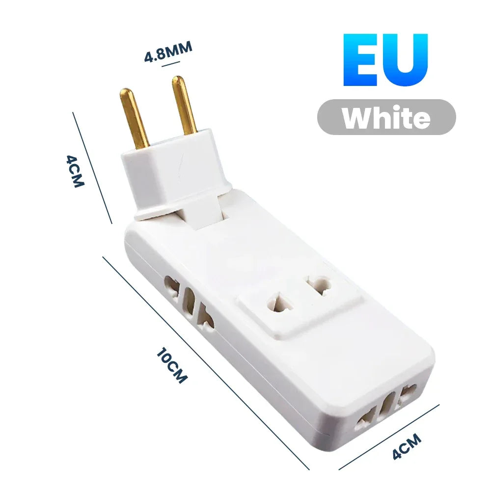 Protable Travel Power Converter Wall Outlet Plug Adaptors 4 in 1 EU 4.8MM Extension Chargers Adapter 180° Rotation Plug Adapter