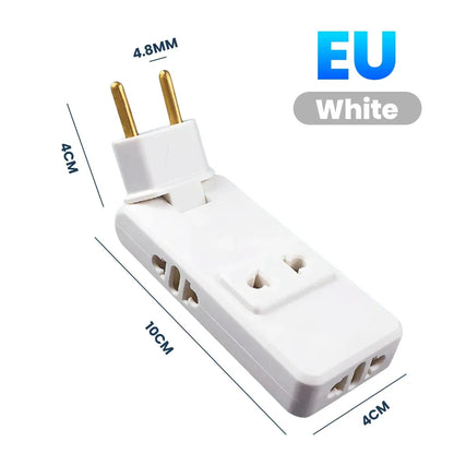 Protable Travel Power Converter Wall Outlet Plug Adaptors 4 in 1 EU 4.8MM Extension Chargers Adapter 180° Rotation Plug Adapter