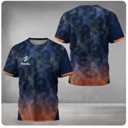 Nittaku Table Tennis T-shirt Victory Light Color Printed Men's Summer New Sports T-shirt Training Quick Drying T-shirt