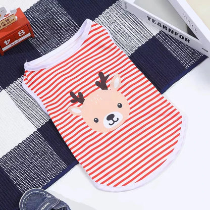 Cute Summer Pet Dog Cooling Vest Cartoon Soft Clothing Summer Casual Shirts Small Medium Large Dogs Puppy French Bulldog Clothes