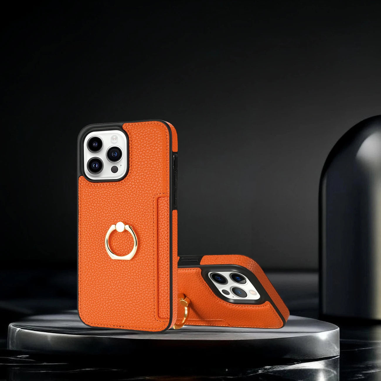 Leather Wallet Phone Case for iPhone Air 17 16 15 14 13 12 11 Pro Max XS XR X 7 8 Plus Ring Holder Card Solt Litchi Stand Cover