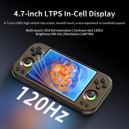 ANBERNIC RG 477M Retro Handheld Game Console 4.7" LTPS In-Cell Screen Android Video Game Player Dimensity 8300 AI Assistant FOTA