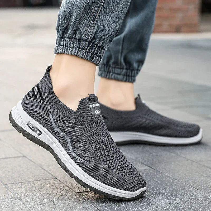 Men Casual Shoes Breathable Sneakers Mens Lightweight Walking Running Shoes Slip on Loafers for Couple Zapatillas Hombre Size 44