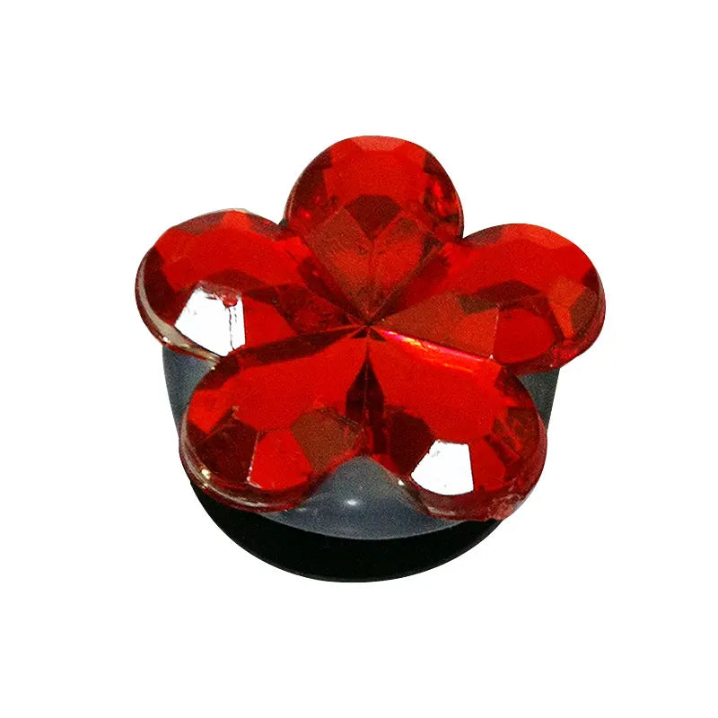 1PCS Bling Crystal PVC Shoe Charms Flower Heart Shaped Gem DIY Accessories Shoe Decorations Charms Transparent Diamond