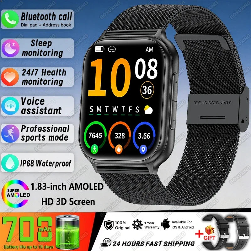 New Bip 6 Pro Smart Watch Men Outdoor Sports Fitness Track IP68 Waterproof Heart Rate BT Call 700 mAh Battery Smartwatches Women