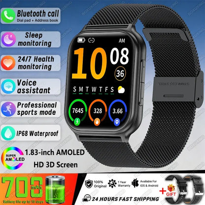 New Bip 6 Pro Smart Watch Men Outdoor Sports Fitness Track IP68 Waterproof Heart Rate BT Call 700 mAh Battery Smartwatches Women
