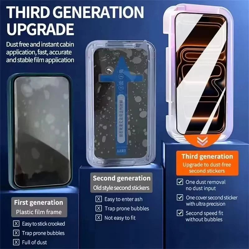 1-5Pcs Anti Spy Screen Protector For iPhone 17 16 15 14 13 12 11 Pro Max XS X XR Air 6 7 8 Plus 16e One Click Installation Glass by PDG ibma