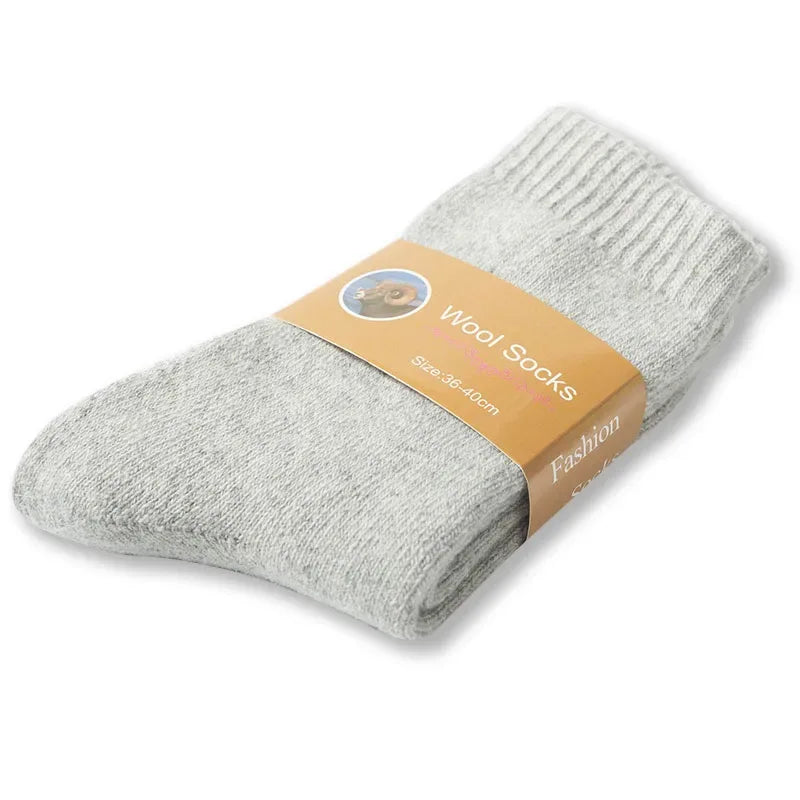 1 Pair Solid Color Wool Socks Men's Sock Women Socks Against Super Thicker Winter Socks High Quality Cold Snow Sock Merino Socks