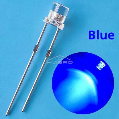 100pcs F3 3mm Flat Led Ultra Bright Diodes Wide Angle Light Emitting Bulbs Signage Decoration Advertising Lamp Ambient Building