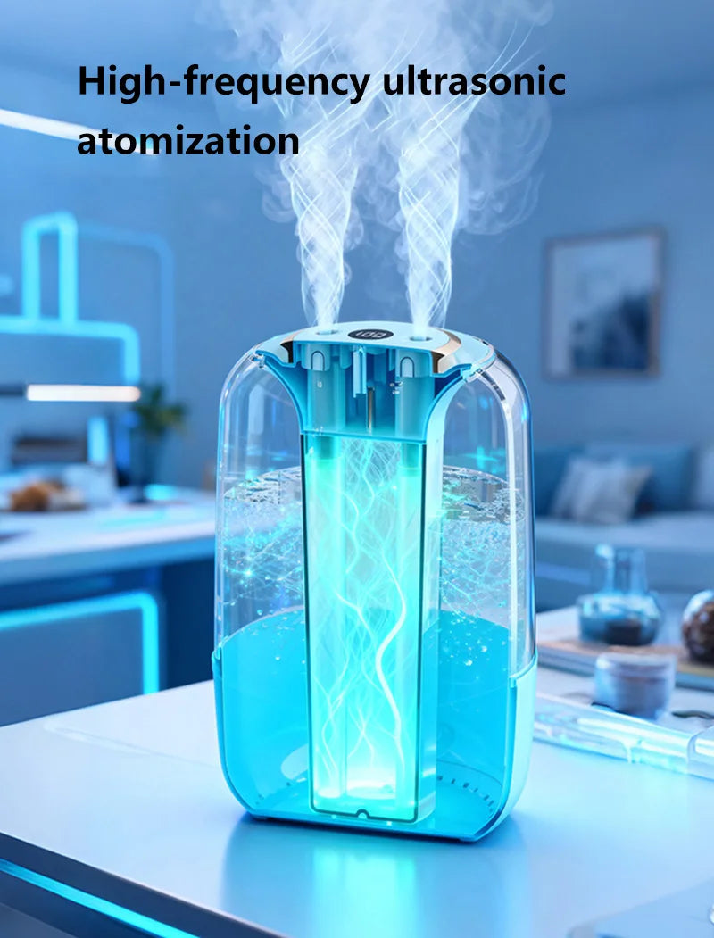 Humidifier USB Double Spray Quiet 2L Large Capacity Humidifier Home Dormitory Office Bedroom Desktop with Night Light