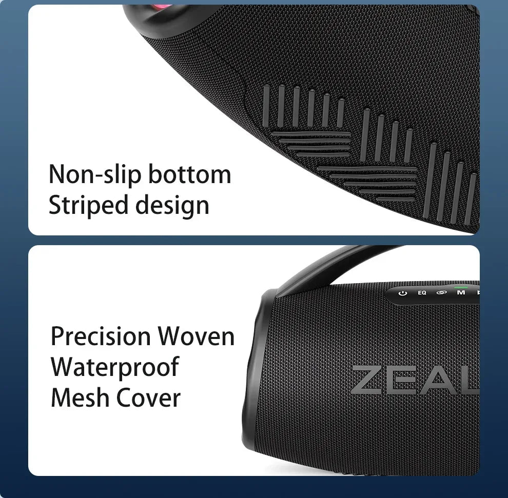 ZEALOT S97 80W Wireless speaker, Outdoor Portable Subwoofer Speaker, Hifi Sound quality,Dual Pairing, Fast Charging,16000mAh.